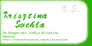 krisztina svehla business card